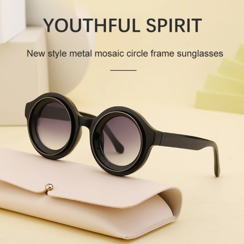 Plastic Fashion Round Frame Sunglasses Men's High-grade Sunglasses