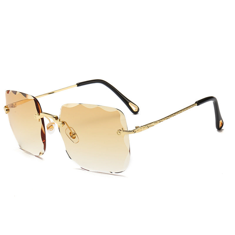 Frameless square sunglasses