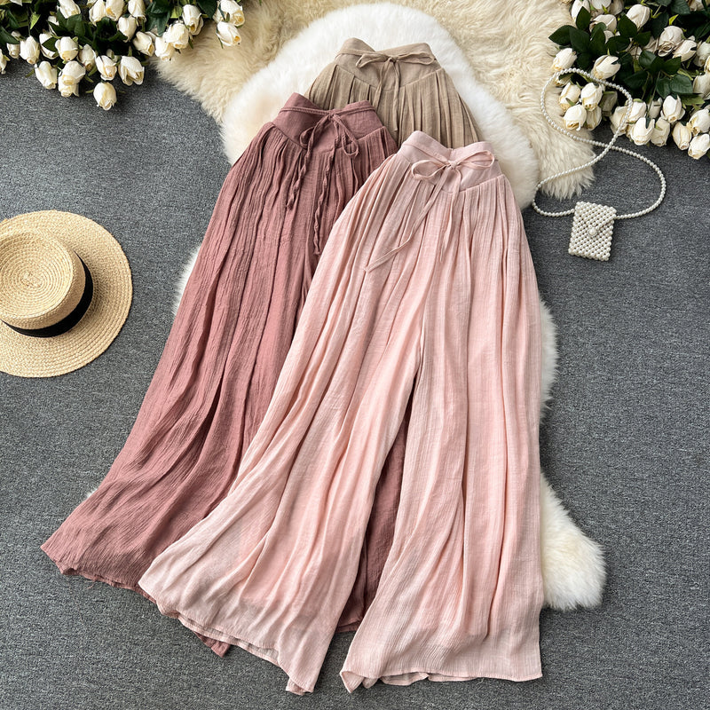 Thin Slimming High Waist Chiffon Pants Loose Casual Pants